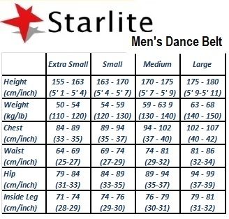 Dance Belt Size Chart